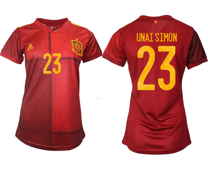 Women 2021-2022 Club Spain home aaa version red #23 Soccer Jerseys->women soccer jersey->Women Jersey